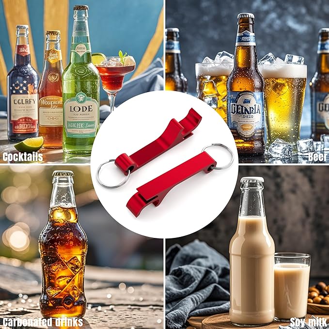 100 Pcs Personalized Bottle Opener Keychain Bulk, Custom Aluminum Beer Bottle Opener Engraved Your Own Text Logo Keychain Can Opener for Bar, Graduation, Party, Wedding Favors Gift (100 Pcs)