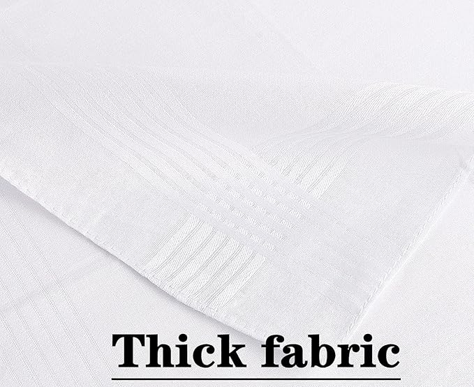 Scotamalone Men's Handkerchiefs 100% Soft Cotton White Hankie Hankerchieves