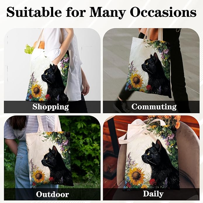 Canvas Tote Bag Gift - Funny Reusable Cloth Bags Vintage Totes Gifts for Women Shopping Grocery Lover Books Reader