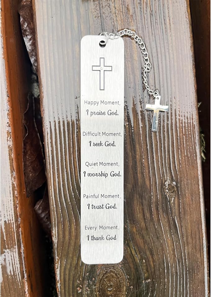Christian Bookmark Gifts for Women Girls Boys, Inspirational Religious Book Mark Markers Faith (Happy Moment I Praise God)