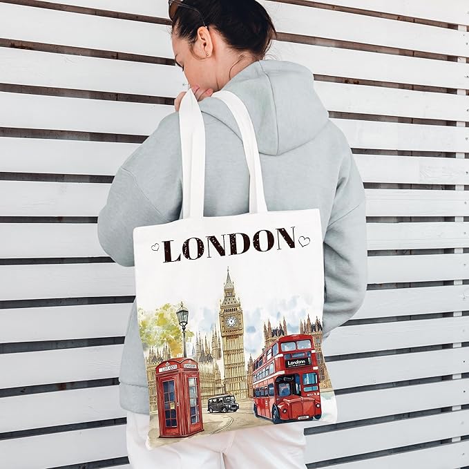 Europe Travel Souvenirs Gifts Tote Bags Reusable Grocery Bags London Paris Switzerland Gifts for Women