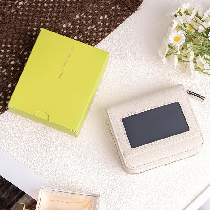 Genuine Small Wallet for Women, Slim RFID Blocking Credit Card Holder with ID Window, Compact Purses for Women with 21 Card Slots