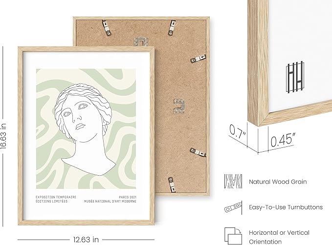 HAUS AND HUES Sage Green Wall Decor – Aesthetic Green Room Art, Danish Pastel Posters, Minimalist Botanical Prints (Beige Frame, 12x16)