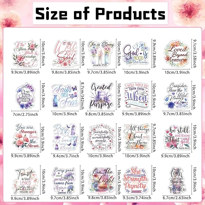 Bible Verse Fridge Magnets - 20Pcs Inspirational Christian Refrigerator Magnets Boho Motivational Floral Fridge Magnet Religious Scripture Faith Magnets for Home Office Kitchen Locker Decor