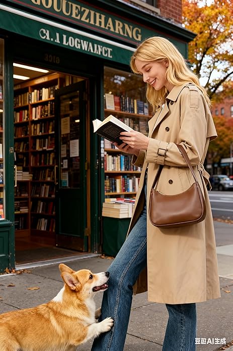 Shoulder Bags for Women, Cute Hobo Tote Handbag Mini Clutch Purse with Zipper Closure