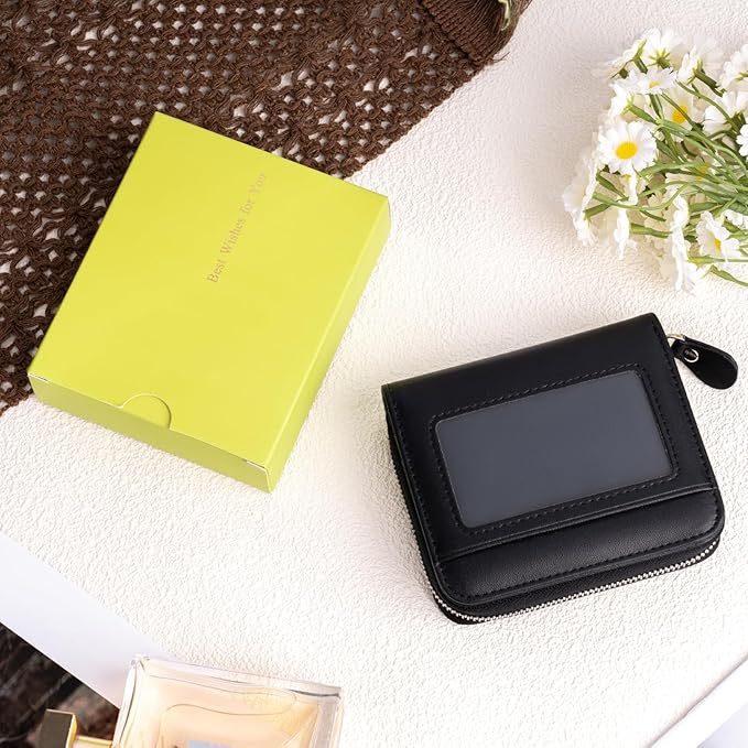 Genuine Small Wallet for Women, Slim RFID Blocking Credit Card Holder with ID Window, Compact Purses for Women with 22 Card Slots