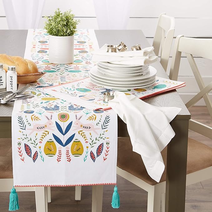 DII Easter Folk Collection, Kitchen Tabletop, Table Runner, 14x108, Easter Folk
