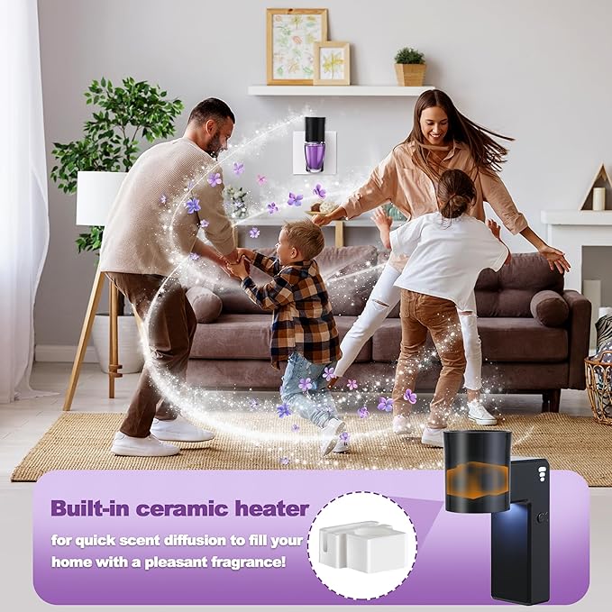 1 Pcs Wall Fragrance Plug in with Night Light Compatible with Bath and Body Works Wallflowers, with 3-Speed Adjustable Fragrance Essential Oil Diffuser for Home, Black