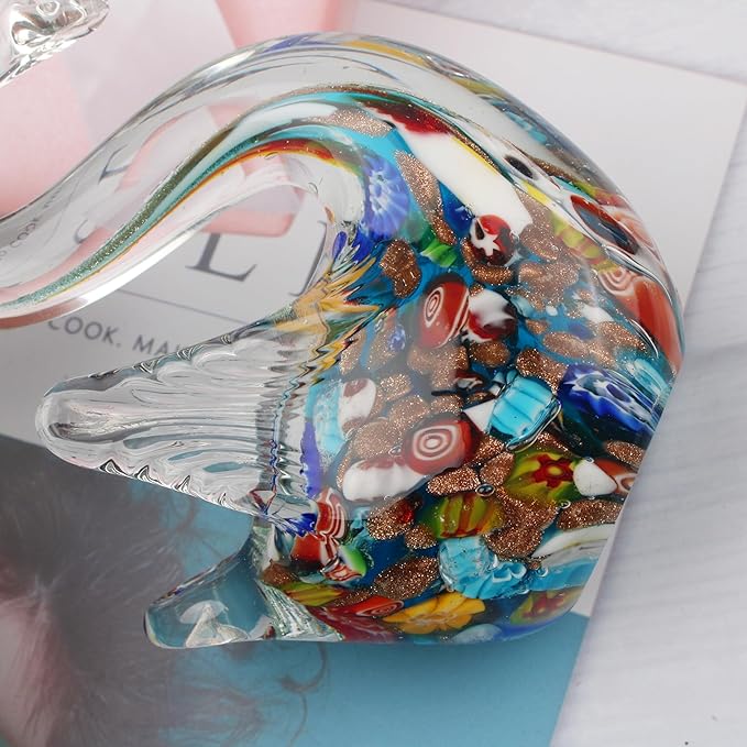 Art Glass Murano swan Figurine Handmade Blown Animal Sculpture Statue Paperweight Gift Collectible Home Desk Decoration Ornaments