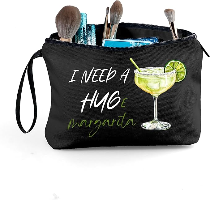 Margarita Cocktail Tequila Funny Unique Birthday Drink Gift Accessories for Women Female Coworker Friend Sister Bartender Mixologist Alcohol Lover Small Makeup Cosmetic Bag Valentine's day