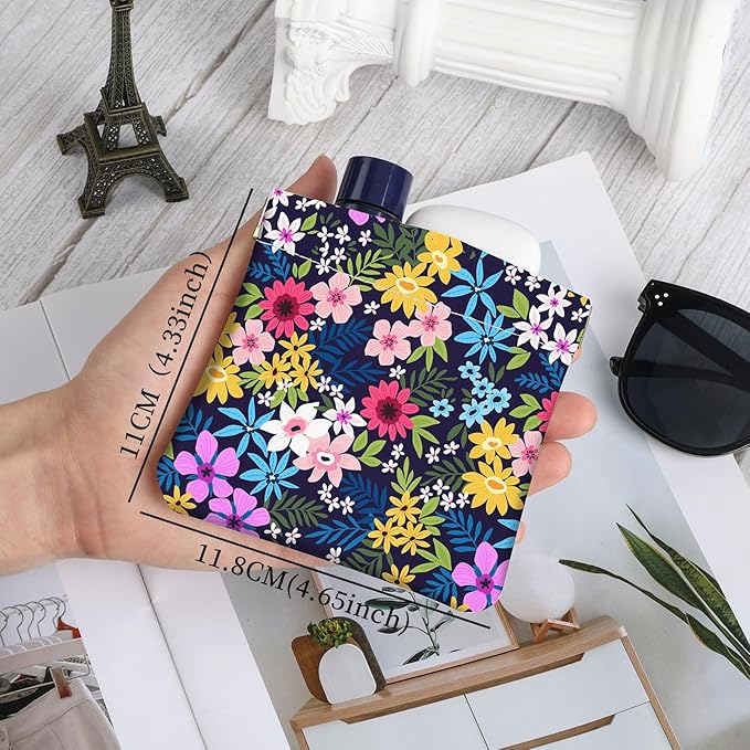 2Pcs PU Leather Small Squeeze Coin Purse Pouch Mini coin Bag Unique And Cute Wallet Cosmetic Bags Change Bag For Women Girls Men （Yellow and blue floral print