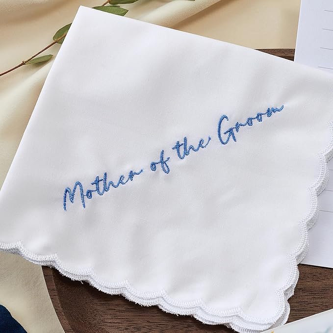 Truliva Wedding Gifts: Mother & Father of the Bride Handkerchiefs, Something Blue