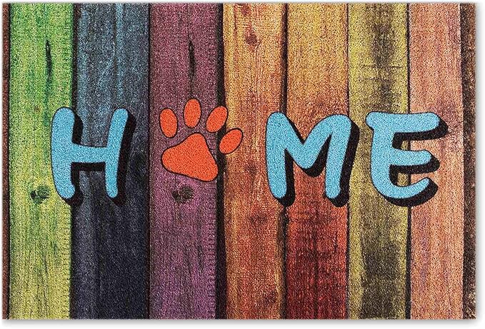 Darkyazi Colorful Doormats Entrance Front Door Rug Funny Outdoors/Indoor/Bathroom/Kitchen/Bedroom/Entryway Floor Mats，Non-Slip Polyvinyl Chloride (24"×16", Home)