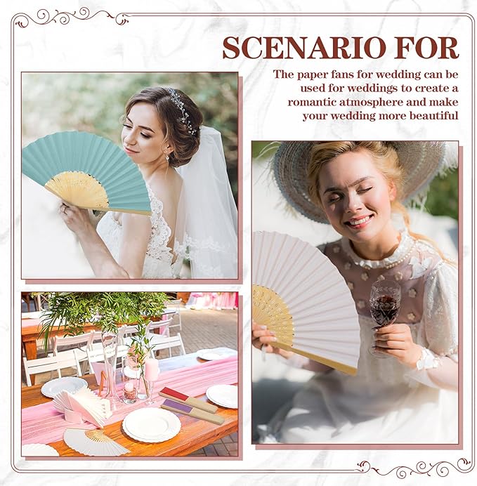 Yinkin 160 Pack Folding Fans Bamboo Handheld Folded Craft Hand Japanese Chinese Fans for Weddings Bridal Dancing Church DIY Decoration Women Kids Gift Party Favors (Multi Colors)