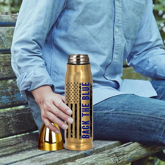 Police Officer Gifts – 17oz Tumbler for Men, Him, Dad, Husband, Grandpa, Brother – Christmas, Xmas, Retirement, Graduation, Birthday Gift for Police Officers, Thin Blue Line Supporters