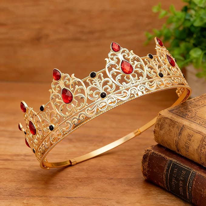 King Crown & Birthday Sash for Birthday Prom Party, Prom Decoration Gifts for Men, Costume Wedding Halloween