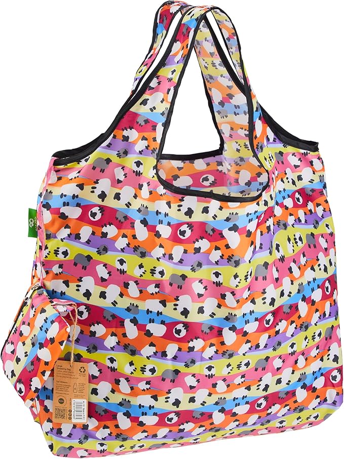 ECO CHIC Foldable Reusable Large Grocery Bags - Foldable Grocery Bags - Lightweight, Recycled & Reusable Shopping Bag - Waterproof, Packable Tote Fitting in Fine Grocery Bag Carrier