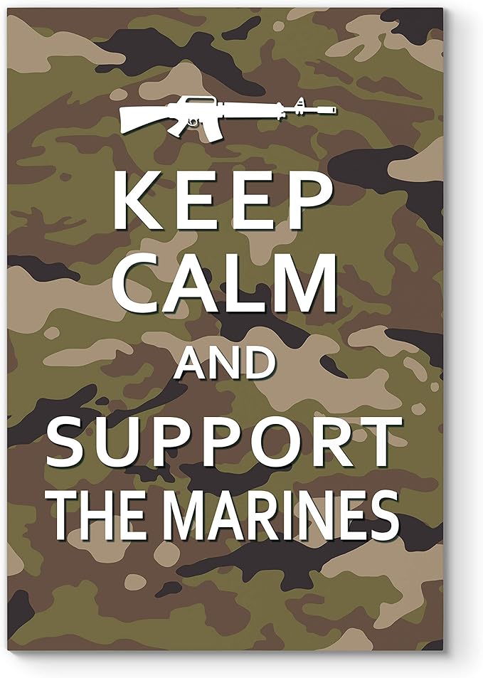 Renditions Gallery Nature Military Wall Art Home Paintings & Prints Artwork Calm Supportive Marines Glam Patriotic Motivational American Modern Decor for Bedroom Office Kitchen - 30"x40" LT25