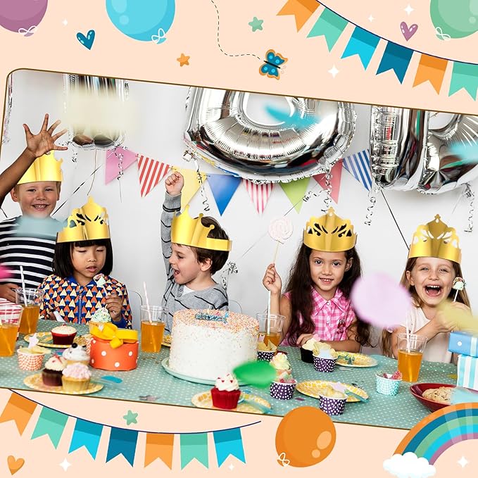 Nezyo 360 Pcs Paper Crowns Bulk King and Princess Crown Hats for Boys Girls Adults Birthday Celebration Supplies Baby Shower