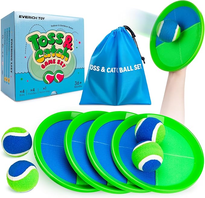 EVERICH TOY Upgraded Toss and Catch Ball Game Set, Outdoor Games for Kids Toys, Stocking Stuffers for Family Games, Beach Pool Yard Christmas Toys Birthday Gifts for Boys Girls 3 4 5 6 7 8-12 Year Old