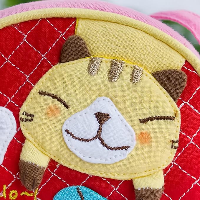 [Kitty & Fish] Embroidered Applique Swingpack Bag Purse / Wallet Bag / Coin Purse (3.93.3)