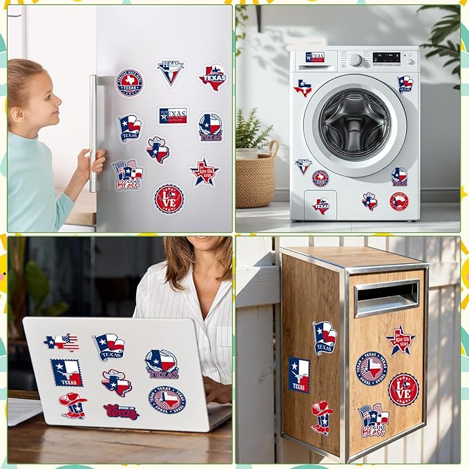Texas Fridge Magnet Stickers - 20 Pcs Texas Refrigerator Magnet USA Flag USA State Travel Souvenirs Gifts Refrigerator Stickers for Home Kitchen Office Cruise Door Decor
