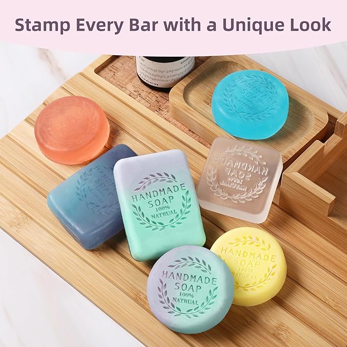 Yosamio Ultimate Soap Making Kit for Adults - Professional 42OZ Silicone Loaf Mold w/Wood Box & 2 Stainless Steel Cutters - 4lbs Natural Soap Base, 12 Oils/Dyes & Stamp - Deluxe DIY Craft Gift Set
