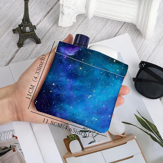 2Pcs PU Leather Small Squeeze Coin Purse Pouch Mini coin Bag Unique And Cute Wallet Cosmetic Bags Change Bag For Women Girls Men Blue Stars And Butterflies