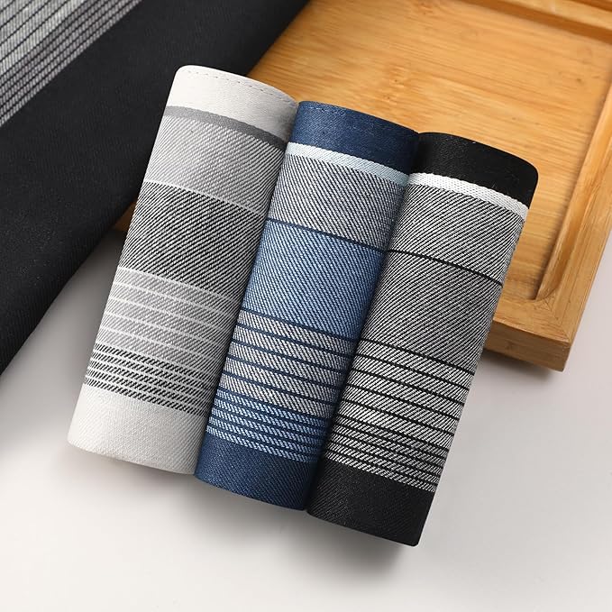 Handkerchiefs for Men, Soft Cotton Men’s Handkerchiefs, Cotton Hankies for Men, Assorted Hankies, 17x17 3/6 PCS