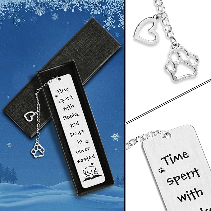 Dog Bookmark, Kaluofan Book Marks for Reading Women, Cute Bookmarks for Kids Book Lovers Dog Lovers, Dog Metal Bookmark for Bookworms Friends Teachers, School Home Office Reading Stationery