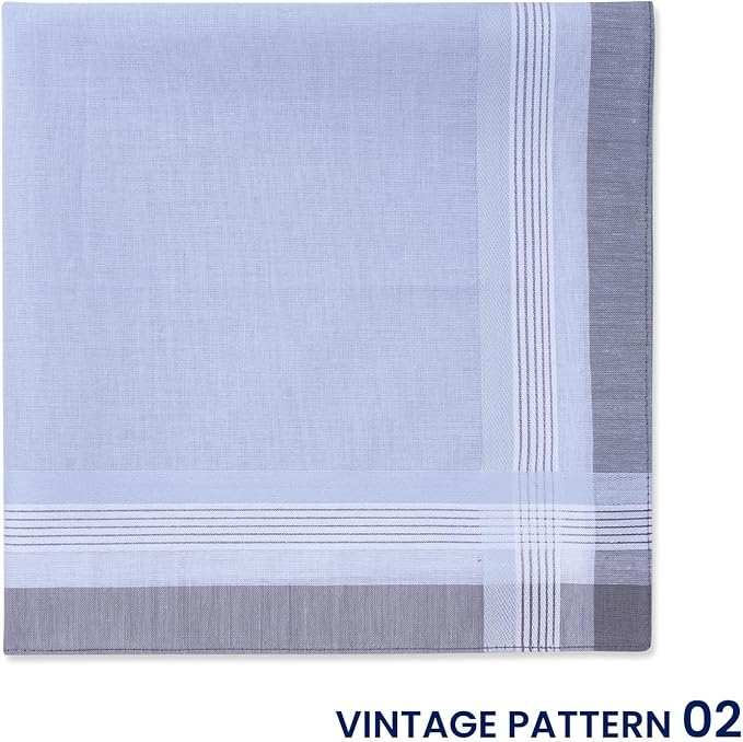 Zenssia Men's Soft Cotton Handkerchiefs Assorted Color with Stripe 6 Piece Gift Set