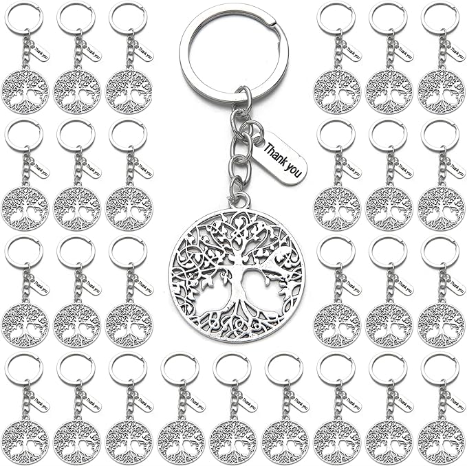 PHAETON 20PCS Tree Of Life Thank You Keychain Graduation & Team Appreciation Gifts