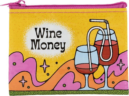 Blue Q Coin Purse – Cute Coin Pouch for Men and Women, Small Wallet Keychain Organizer, Zipper Bag for Coins, Gift Cards & Earbuds, Mini Card Holder, Compact Zip Wallet, 3"h x 4"w