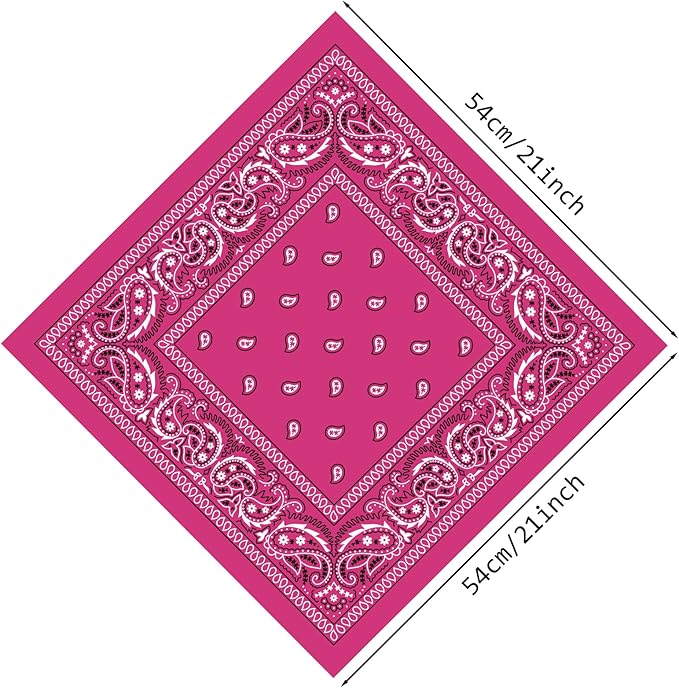 PLULON 30 Pack Bandanas for Men Women, Polyester Novelty Paisley Pattern Bandana Headbands Wristband Neckerchief Cowboy
