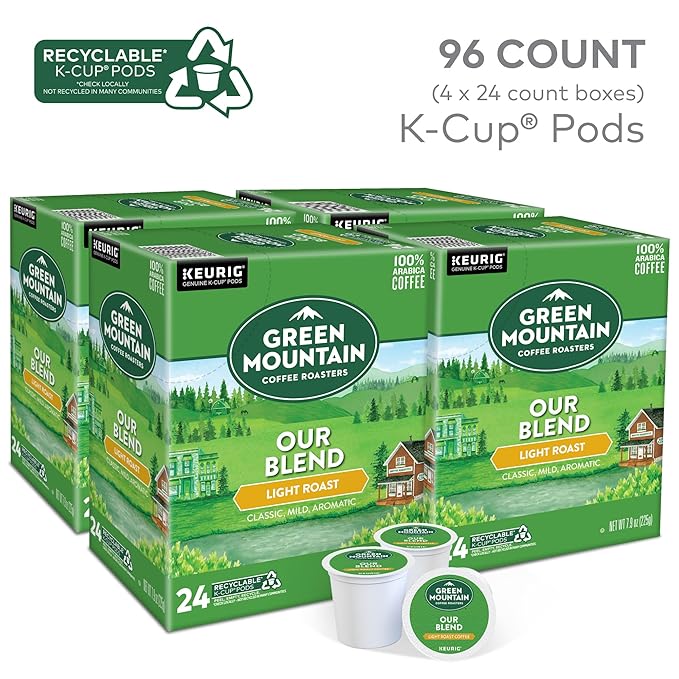 Green Mountain Coffee Roasters Our Blend Keurig Single-Serve K-Cup Pods, Light Roast, 96 Count