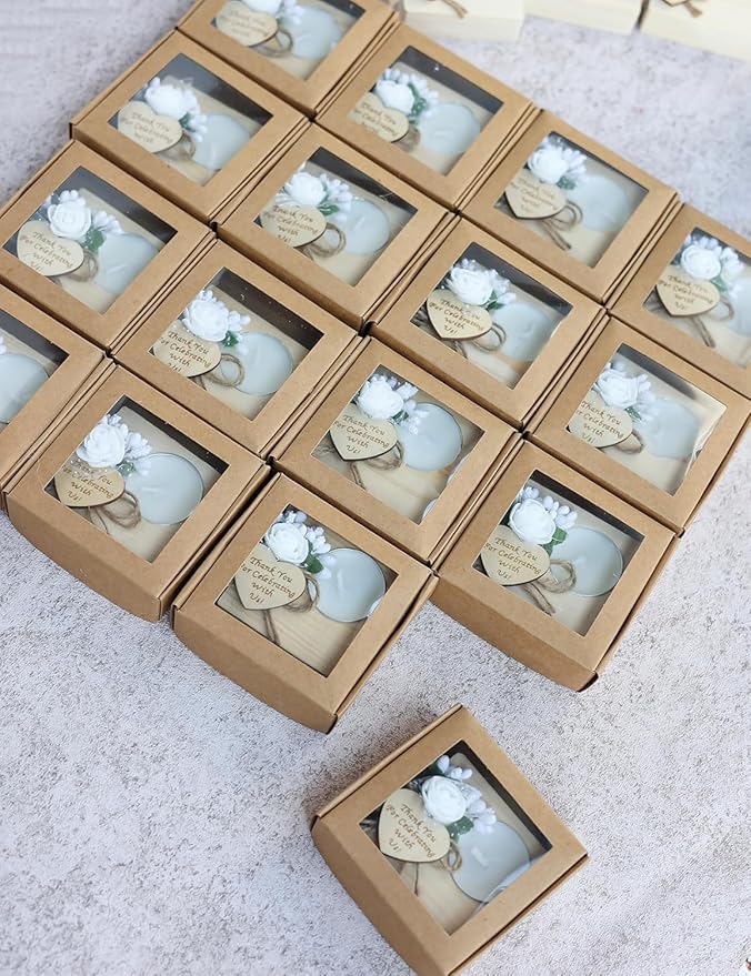 100 Piece Set of Wooden Tealight Candle Holders for Wedding Favors, Bridal Shower, Baby Shower Favors for Guests, Candle Favors for Guests. (Pack of 100)