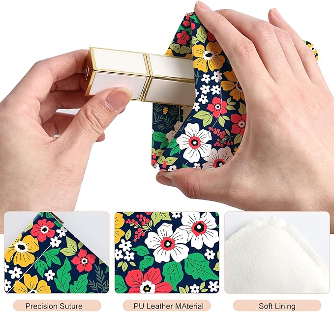 2Pcs PU Leather Small Squeeze Coin Purse Pouch Mini coin Bag Unique And Cute Wallet Cosmetic Bags Change Bag For Women Girls Men （Yellow and white flowers