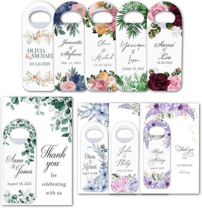20 PCS Personalized Wedding Favors Bottle Openers - Custom Wedding Gifts for Guests with Thank You Cards, Memorable Thank You Gift for Celebrating Your Special Day (Rectangle)