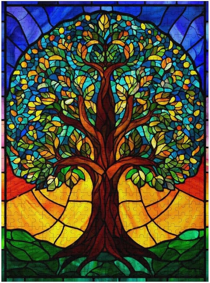 Jigsaw Puzzles for Adults 500 Piece - Colorful Tree Themed Wooden Puzzles，Funny Puzzles，Stress Relief Games，Puzzle Games Challenge Puzzles，Educational Games