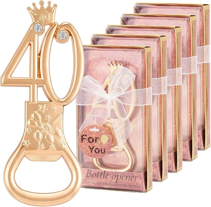 24 Packs 40th Bottle Opener, Gifts for 40th Birthday Party Favors, Wedding Anniversary Party Return, Gifts or Souvenirs for Guests, Theme Party Decorations