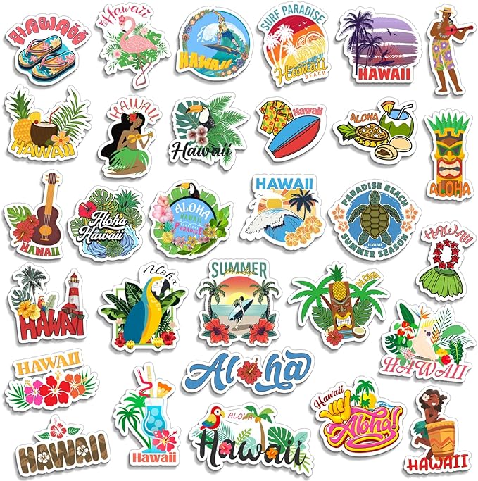 Konohan 30 Pcs Hawaii Souvenirs Gifts Hawaii Magnet for Refrigerator City Magnetic Refrigerator Stickers for Home Decoration
