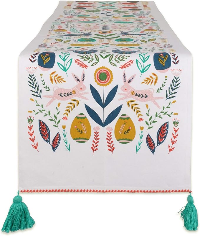 DII Easter Folk Collection, Kitchen Tabletop, Table Runner, 14x108, Easter Folk