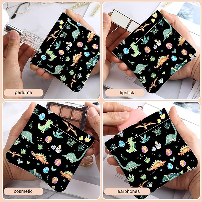 2Pcs PU Leather Small Squeeze Coin Purse Pouch Mini coin Bag Unique And Cute Wallet Cosmetic Bags Change Bag For Women Girls Men Small Dinosaur