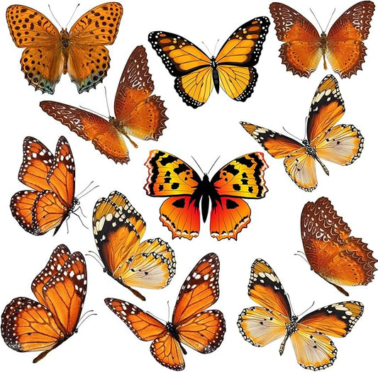 Xuhal 12 Pcs Cute Fridge Magnets Car Magnetic Sticker Refrigerator Magnets Fridge Decorations for Office Home Whiteboard Car Summer Decor(Butterfly)