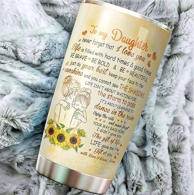 Daughter Tumbler - Gifts for Daughter from Mom, Mothers - Gifts for Daughter on Mothers Day, Christmas - Daughter Cup - To My Daughter Mug - Mother Daughter Tumbler - Tumbler 20 Oz