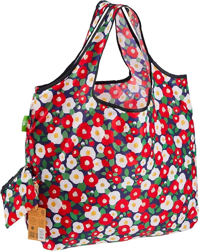 ECO CHIC Foldable Reusable Large Grocery Bags - Foldable Grocery Bags - Lightweight, Recycled & Reusable Shopping Bag - Waterproof, Packable Tote Fitting in Fine Grocery Bag Carrier
