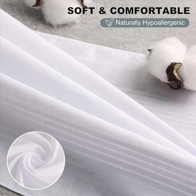 5 Pack Handkerchiefs for men, 100% Soft Cotton 16x16 Inch Men's Handkerchiefs, White Classic Pocket Hankies