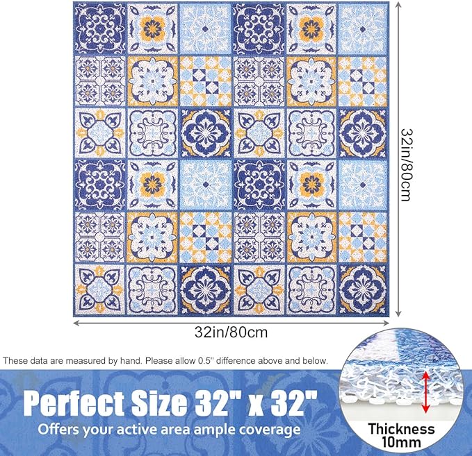 Non Slip Shower Mat, Soft Comfortable Shower Floor Mat with Drain, PVC Loofah Bath Mat for Shower, Bathroom and Wet Areas, Quick Drying Easy Cleaning