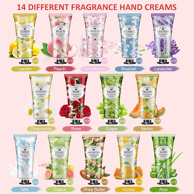 210 Pack Moisturizing Hand Cream Gifts Set, Valentines Day Gifts for Her, Hand Lotion Travel Size for Dry Cracked Hands, Bulk Hand Lotion for Teacher Gifts, Mom Gifts, Bridesmaid Gifts, Small Gifts