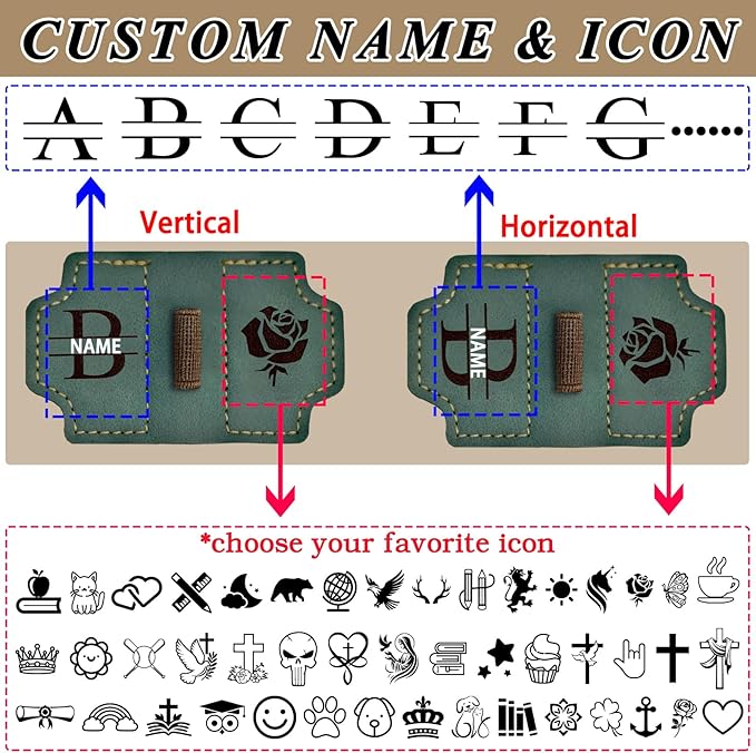 Personalized Magnetic Leather Bookmark with Pen Holder Custom Book Mark with Name Initial Logo Engraved Book Markers for Reading with Pencil Clip Gifts for Book Lovers Women Men Kids